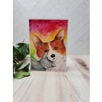 Bird in a Pine Corgi & Cat - Greeting Card