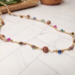 Crescent Moon Jewelry of the Sierras Bead Crochet Hat Band - Tan & Multi-colored - 28"