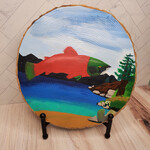 Dean Shreve "Sockeye Salmon" - original acrylic on wood slice