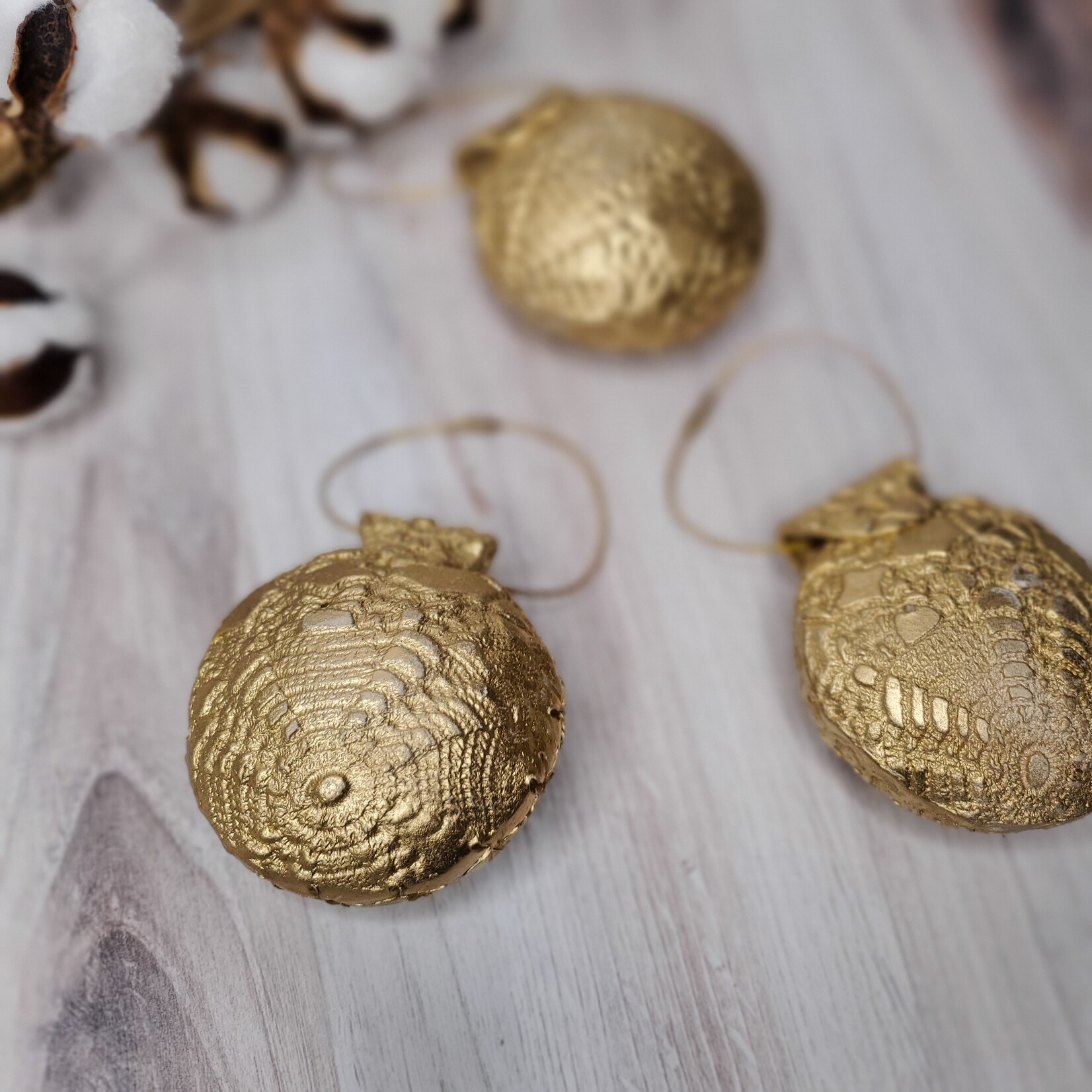 Elaine Randall Hollow Golden Orbs - 3.5"