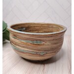 Elaine Randall Variegated Clay Bowl with Turquoise Elements
