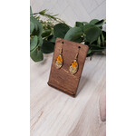 Evi Studio Botanical Earrings - Orange & White Ovals