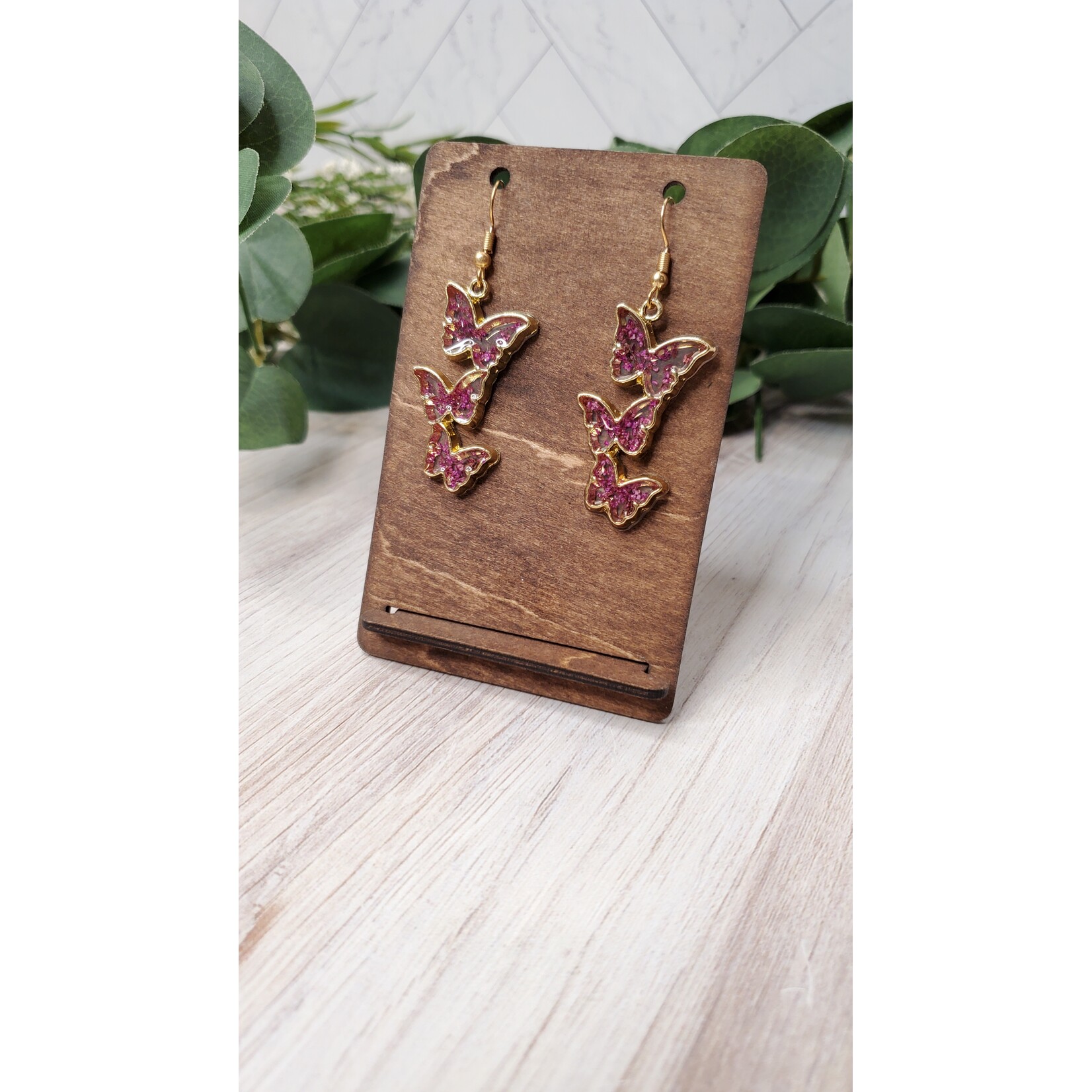 Evi Studio Botanical Earrings - Purple Butterflies