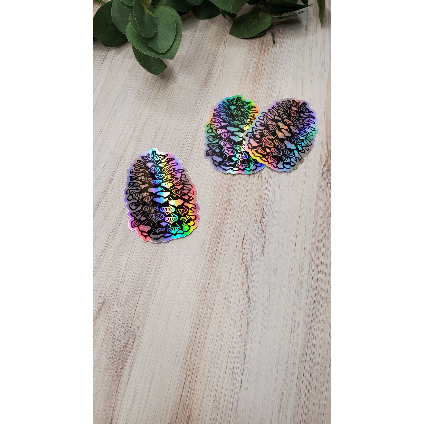 Evi Studio Holographic Pinecone Sticker - 3.5"