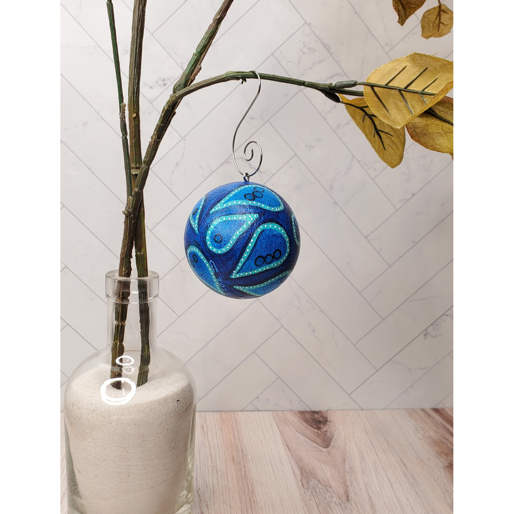 Javamama Large Blue Ball Ornaments