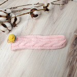 Roan's Repertoire Pink Kids Cozy Headband w/ Flower Pin - 9mos. - 3 yrs. - hand knit