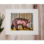Sara L Smith "Wilding Reclaimed - Walking Bear Pink" - Pigment Ink Print