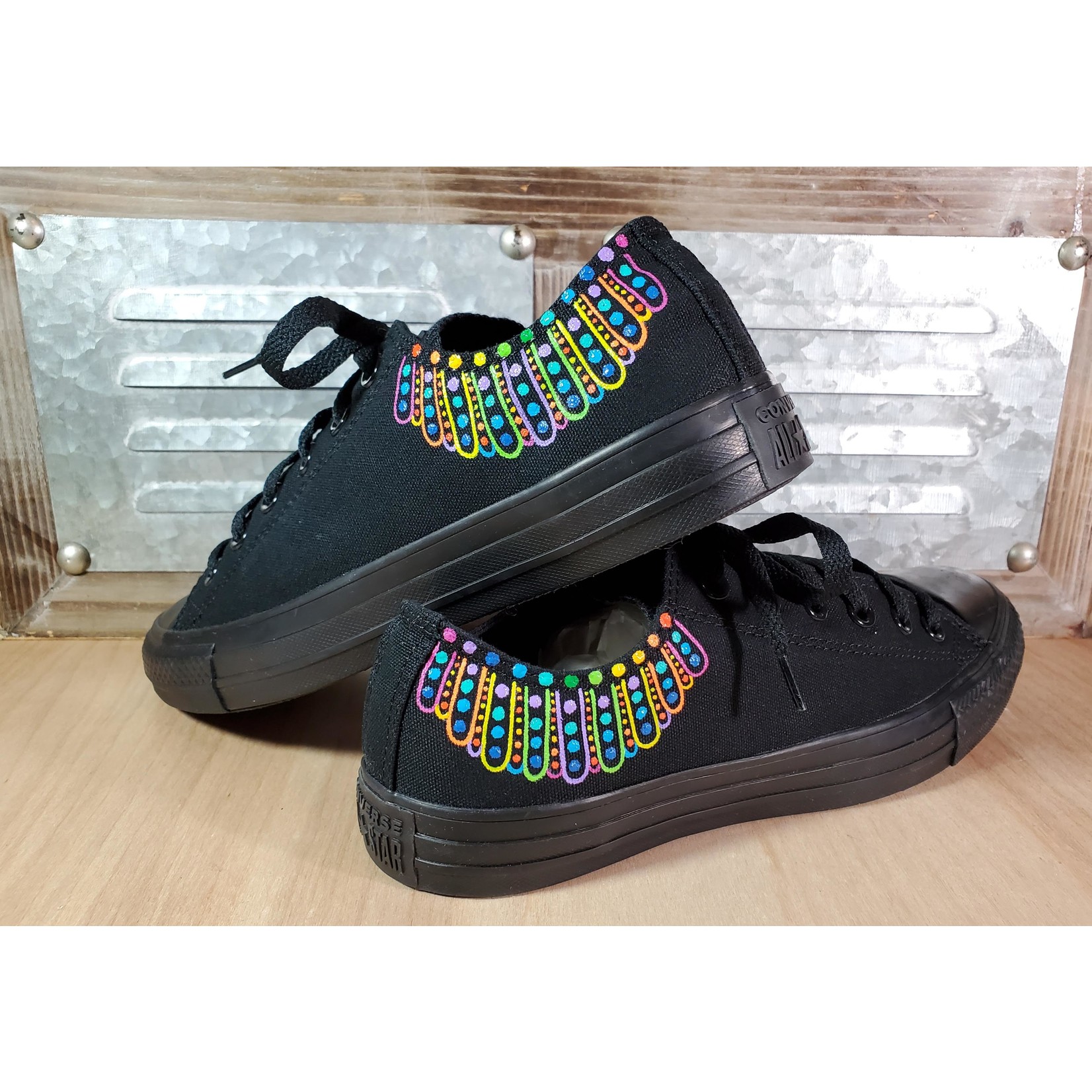Stirling Studios Ruth Bader Ginsberg Custom Converse -  Rainbow "I Dissent"