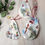 Sue Pemberton Oyster Shell Ski Ornament- Smalls