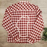 Tahloha Upcycled Lake Tahoe Shirt - Red/White Plaid - Adult Women's - Large